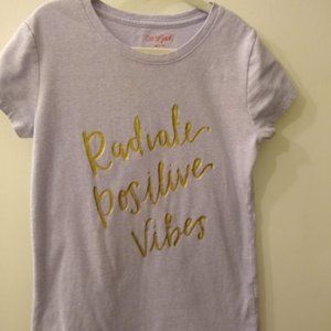 Cat & Jack heather purple Positive Vibes t-shirt
